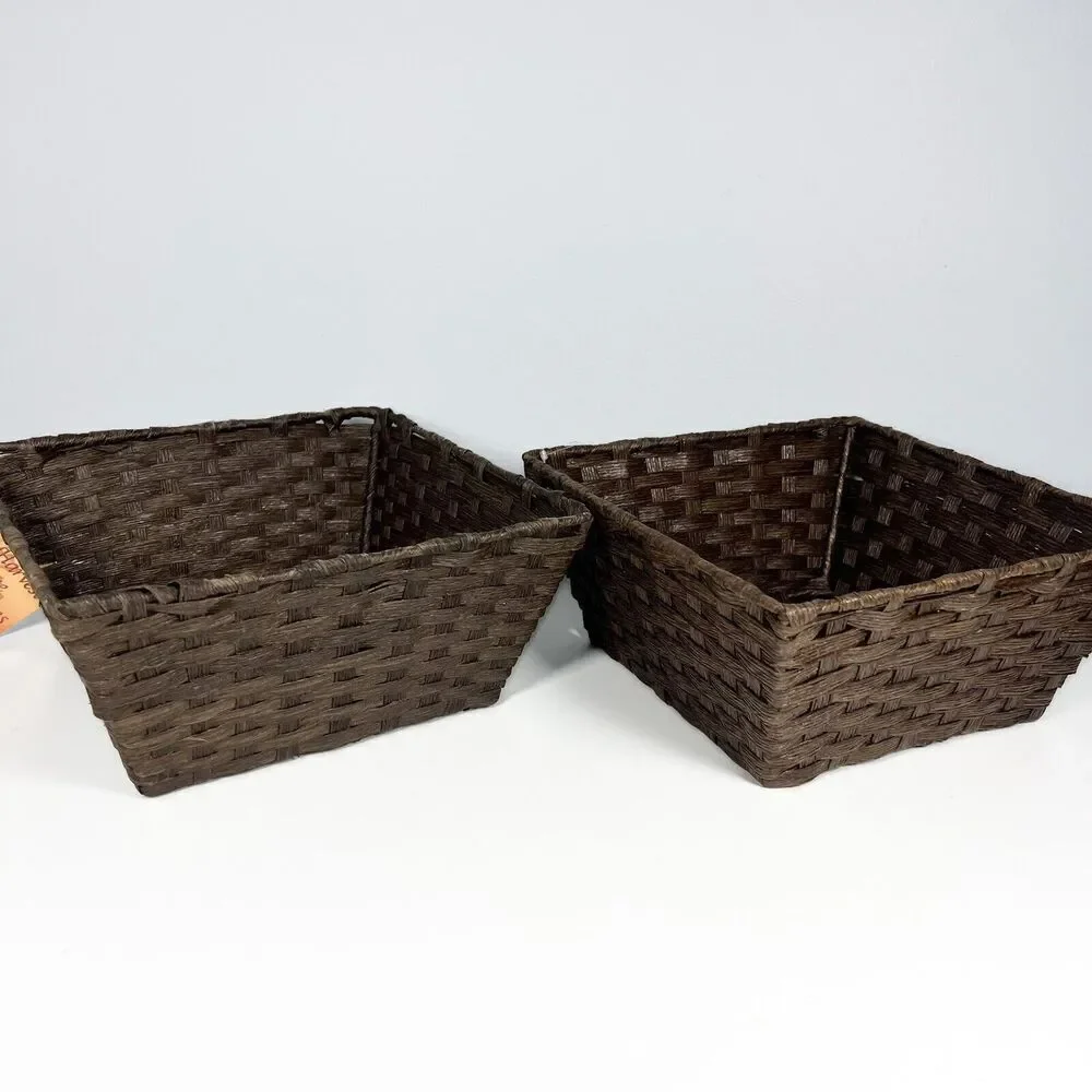 Harvest Home Collections Brown Baskets 10” By 10” NEW w/Tags